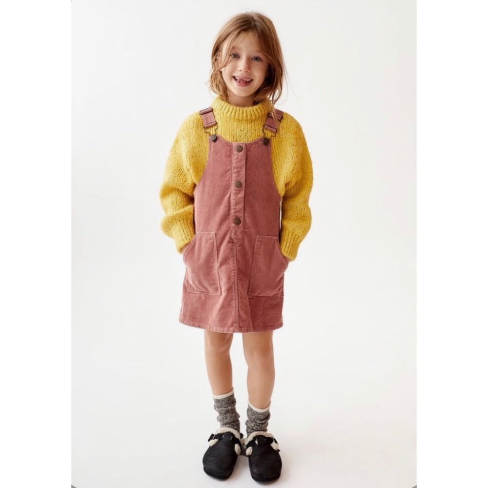 Zara dusty rose corduroy dress jumper EUC 9Y